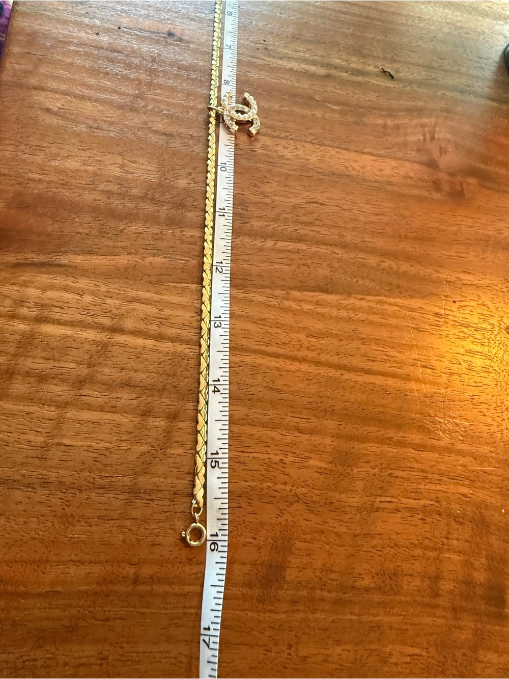 Gold tone CC Pearl and Crystal Pendant on 16” 🩷 link Necklace - Picture 8 of 9